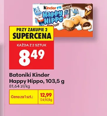 Batoniki Kinder Happy Hippo promocja w Biedronka