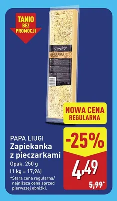 Zapiekanka z pieczarkami Papa Luigi promocja w Aldi