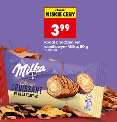 Rogal z nadzieniem waniliowym Milka promocja w Biedronka