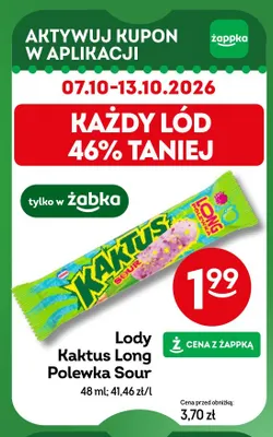 Lody Kaktus Long Polewka Sour promocja w Żabka
