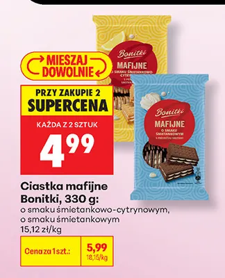 Ciastka mafijne Bonitki o smaku śmietankowo-cytrynowym promocja w Biedronka