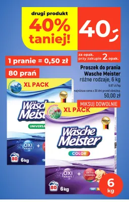 Proszek do prania Wasche Meister promocja w Dealz