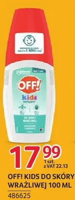 Środek owadobójczy OFF! Kids Spray przeciw komarom i kleszczom wrażliwej 100 ml promocja w Selgros