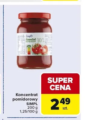 Koncentrat pomidorowy 30% Simpl promocja w Carrefour