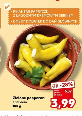 Zielone pepperoni z serkiem promocja w Kaufland