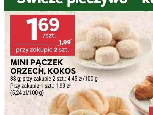 Mini pączek orzech, kokos promocja w Stokrotka