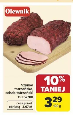 Szynka tatrzańska Olewnik promocja w Carrefour Market