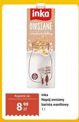 Napój owsiany Inka barista waniliowy promocja w Dino