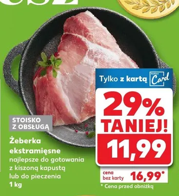 Żeberka ekstramięsne najlepsze do gotowania z kiszną kapustą lub do pieczenia promocja w Kaufland