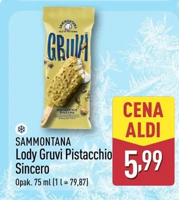 Lody Gruvi Pistacchio Sincero Sammontana promocja w Aldi