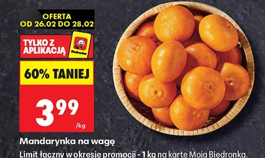 Mandarynka na wagę promocja w Biedronka