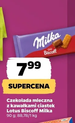 Czekolada mleczna z kawałkami ciastek Lotus Biscoff Milka promocja w Netto