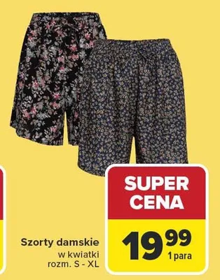 Szorty damskie w kwiatki promocja w Carrefour
