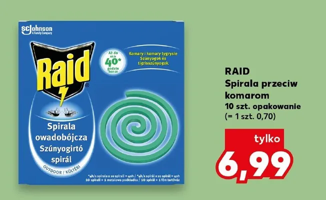 Spirala przeciw komarom Raid 10szt promocja w Kaufland