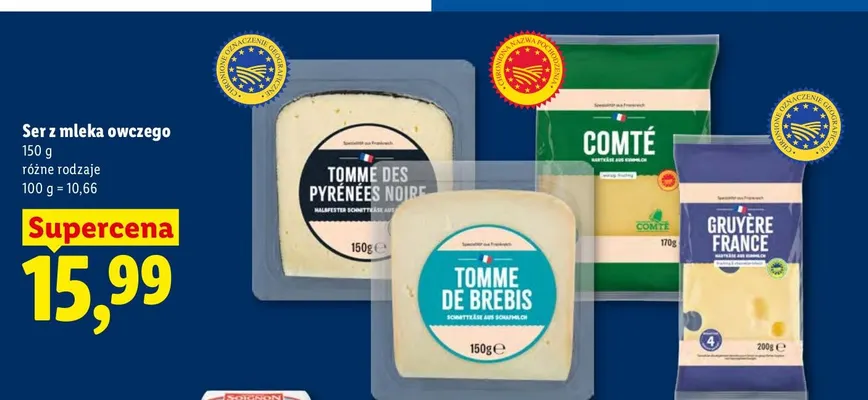 Ser z mleka owczego Tomme de Brebis promocja w Lidl