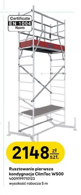 Rusztowanie pierwsza kondygnacja KRAUSE ClimTec W500 wysokość robocza 5m promocja w Castorama