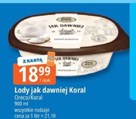 Lody jak dawniej Koral promocja w Leclerc