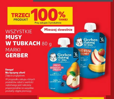 Mus w tubce jabłko jagoda Gerber Natural for Baby promocja w Kaufland