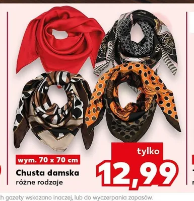 Chusta damska wym. 70x70cm promocja w Kaufland