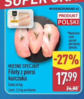 Filety z piersi kurczaka Mięsne Specjały promocja w Aldi
