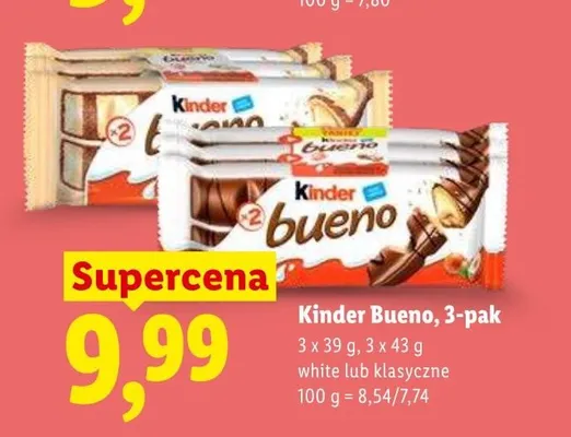 Kinder Bueno white 3-pak promocja w Lidl