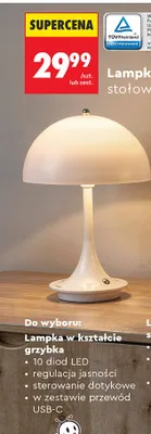 Lampka w kształcie grzybka Lethe promocja w Biedronka