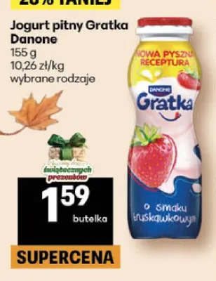 Jogurt pitny Gratka Danone promocja w Delikatesy Centrum