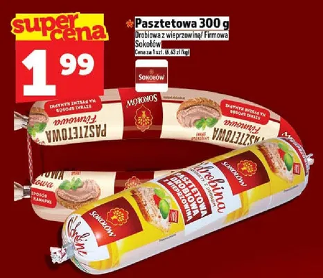 Pasztetowa drobiowa z wieprzowiną Sokołów promocja w TOPAZ