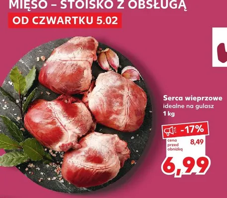 Serca wieprzowe  promocja w Kaufland