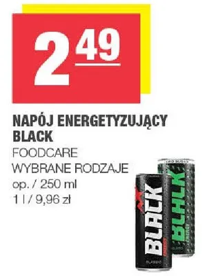 Napój energetyzujący Black promocja w SPAR