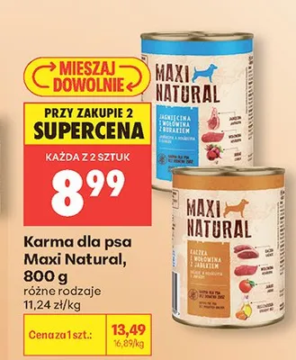 Karma dla psa Maxi Natural promocja w Biedronka