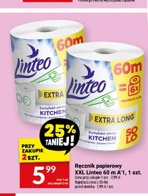Ręcznik papierowy XXL Linteo 60 m promocja w Twój Market