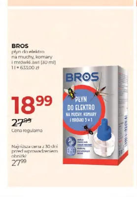 Płyn do elektro na muchy komary i mrówki Bros promocja w Drogerie Jawa