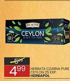 Herbata czarna pure Ceylon Big-Active promocja w Wafelek