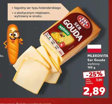 Ser gouda wędzony Mlekovita promocja w Kaufland