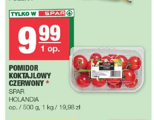 Pomidory koktajlowe czerwone Spar promocja w SPAR