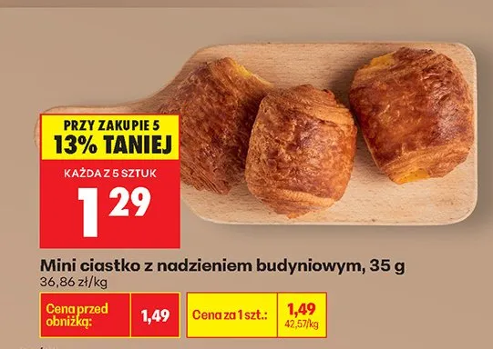 Mini ciastko z nadzieniem budyniowym promocja w Biedronka