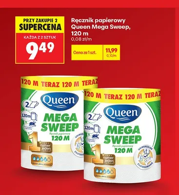 Ręcznik papierowy Queen Mega Sweep promocja w Biedronka