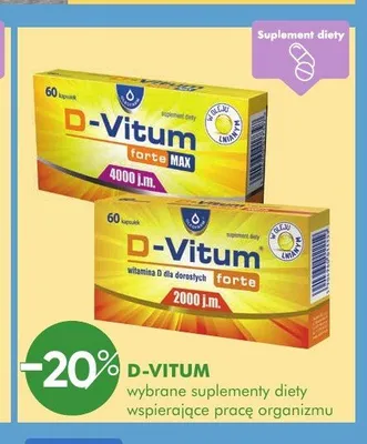 Suplement diety D-Vitum Forte 2000 j.m. promocja w Super-Pharm