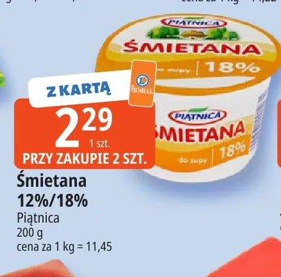 Śmietana Piątnica 18% promocja w Leclerc