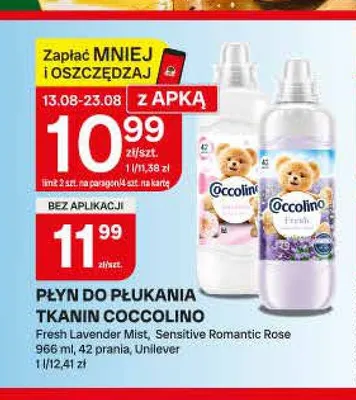 Płyn do płukania tkanin Coccolino Sensitive Romantic Rose promocja w Chorten
