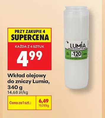 Wkład olejowy do zniczy Lumia promocja w Biedronka