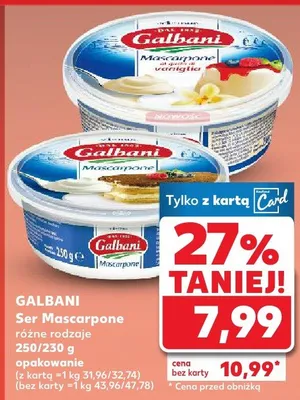 Ser Mascarpone różne rodzaje Galbani promocja w Kaufland