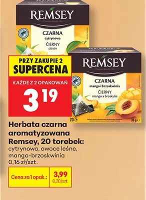 Herbata czarna aromatyzowana Remsey mango-brzoskwinia promocja w Biedronka