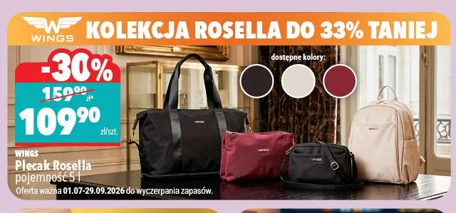 Plecak Wings Rosella 5 l promocja w Biedronka Home