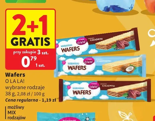 Wafle Wafers kakaowe O La La! promocja w Intermarche