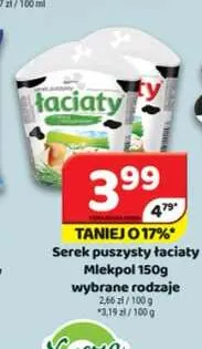 Serek puszysty Łaciaty Mlekpol promocja w Delfin