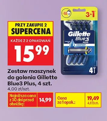 Zestaw maszynki do golenia Blue3 Plus 4+1 promocja w Biedronka
