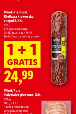 Polędwica pieczona, XXL Pikok Pure promocja w Lidl