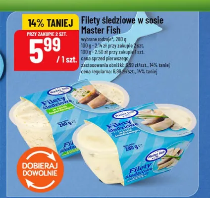 Filety śledziowe w sosie śmietanowym Master Fish promocja w POLOmarket